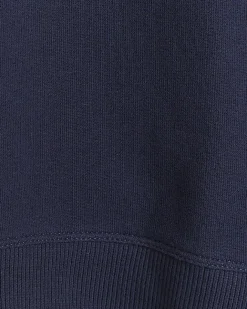 River Island Navy crop plain sweatshirt Blue Sale