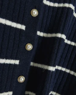 River Island Navy knit stripe bodycon midi dress set Blue Outlet