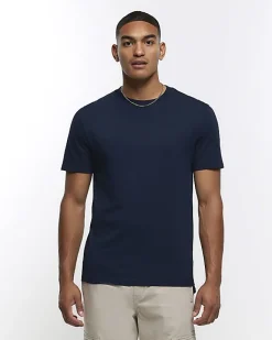River Island multipack of 5 slim fit t-shirts Navy Sale