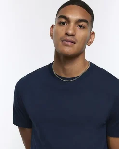 River Island multipack of 5 slim fit t-shirts Navy Sale