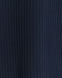 River Island muscle fit brick knit t-shirt Navy Clearance