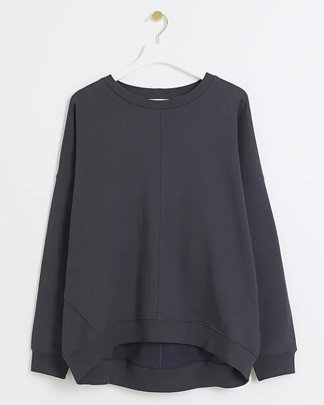 River Island Navy oversized sweatshirt Blue Best