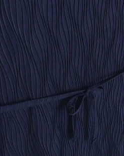 River Island Navy plisse belted bodycon mini dress Blue Clearance