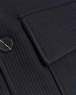 River Island regular fit plisse harrington jacket Navy Hot