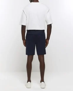 River Island skinny fit chino short Navy Best