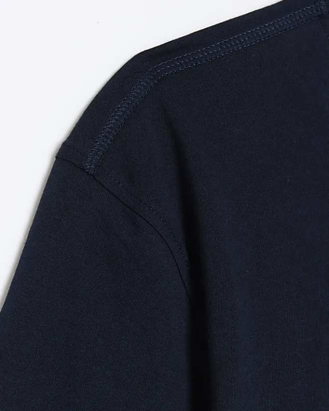 River Island slim fit t-shirt Navy New