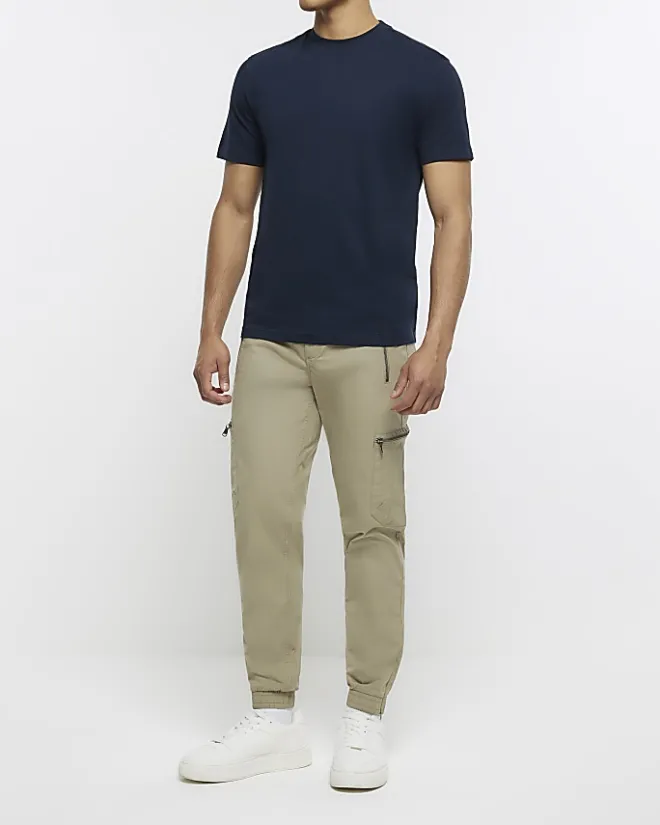 River Island slim fit t-shirt Navy New