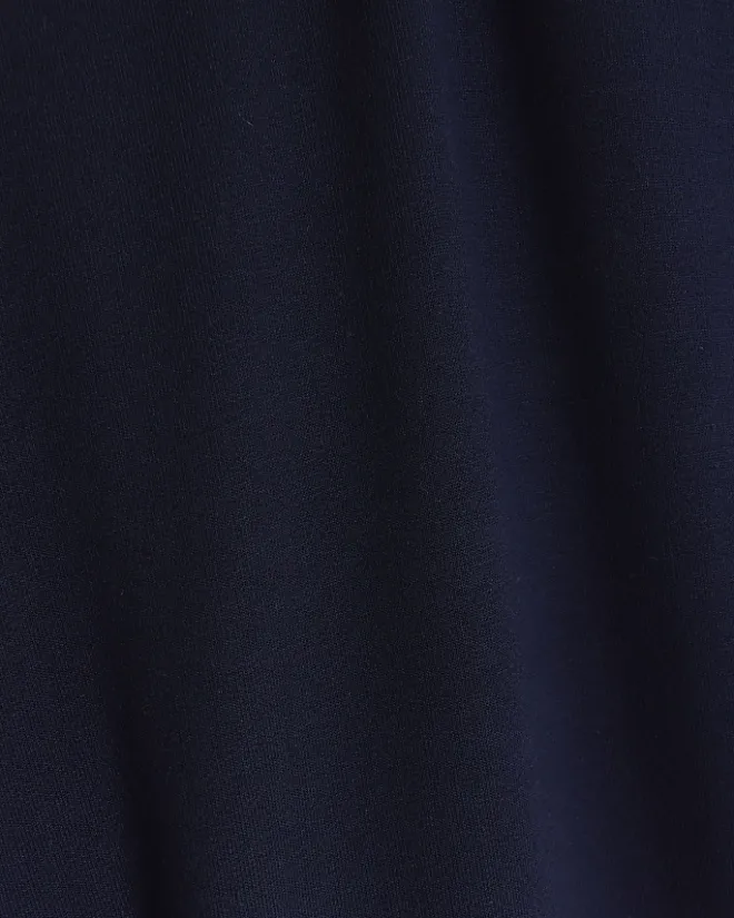 River Island Navy tie waist sweatshirt midi dress Blue Clearance