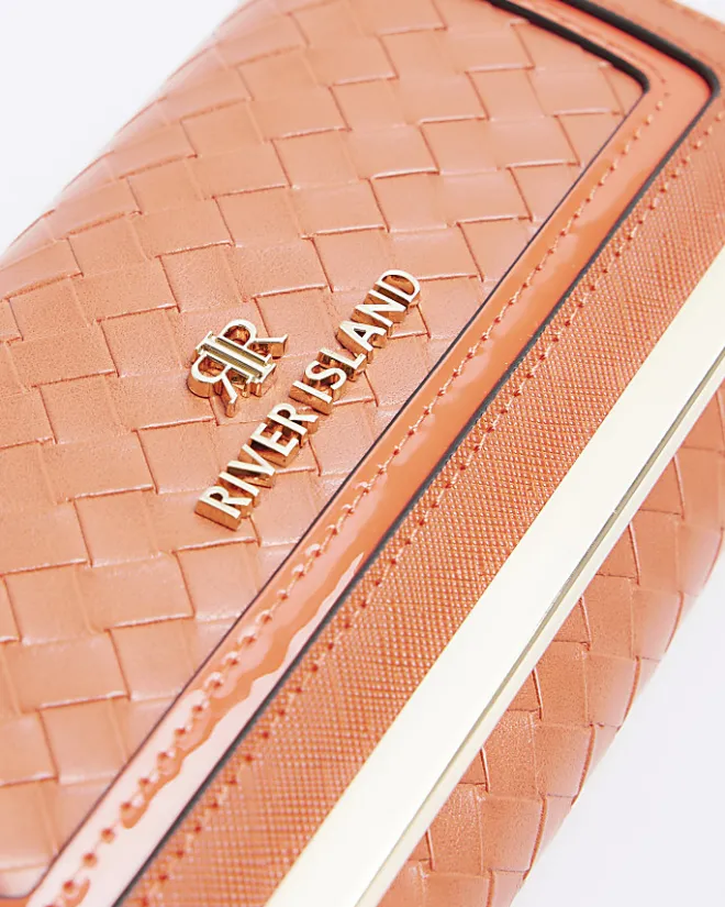 River Island Orange embossed weave purse Red Outlet
