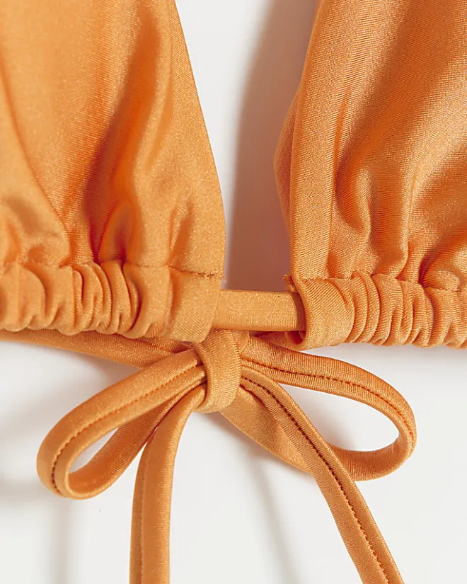 River Island knot triangle bikini top Orange Best