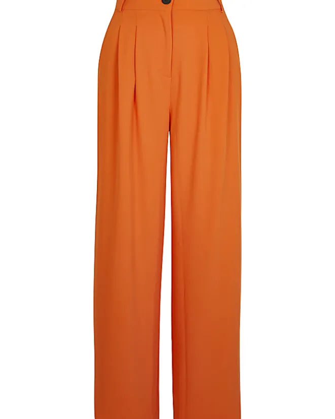 River Island wide leg trousers Orange Clearance