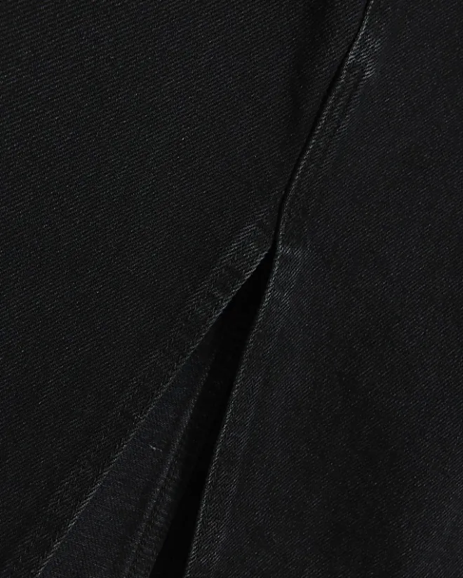 River Island Petite split hem denim maxi skirt Black Discount