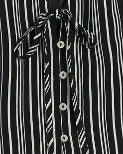 River Island Petite stripe tie up waistcoat Black New