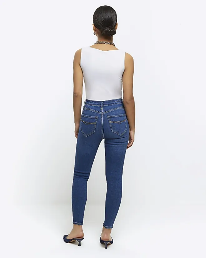 River Island Petite bum sculpt skinny jeans Blue Best