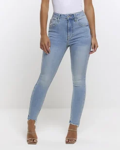 River Island Petite high waisted bum sculpt jeans Blue Fashion