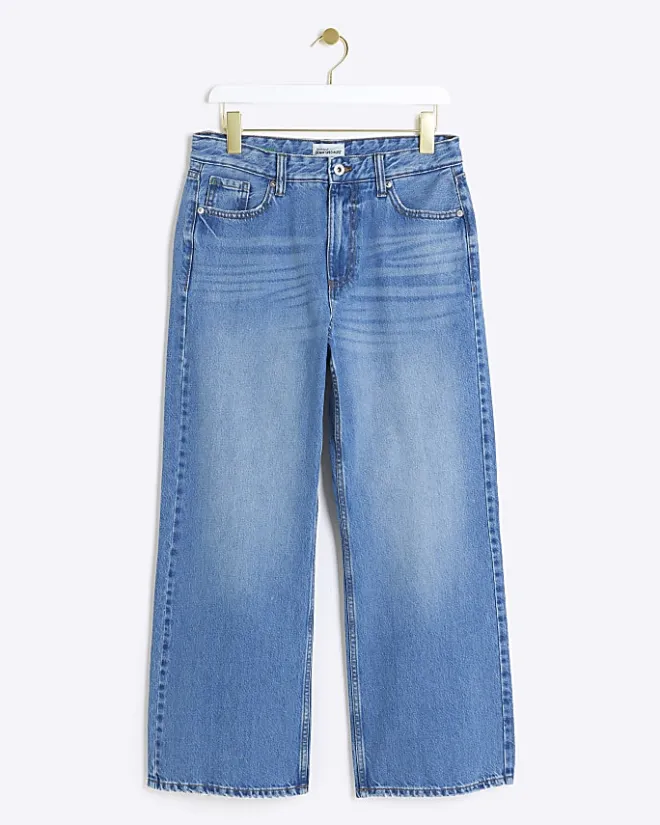 River Island Petite relaxed straight jeans Blue Best