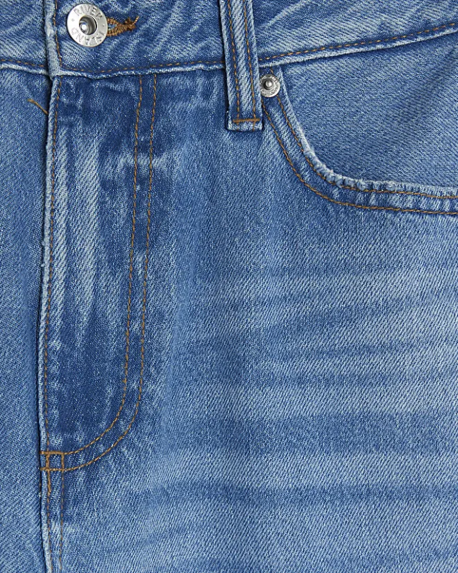 River Island Petite relaxed straight jeans Blue Best