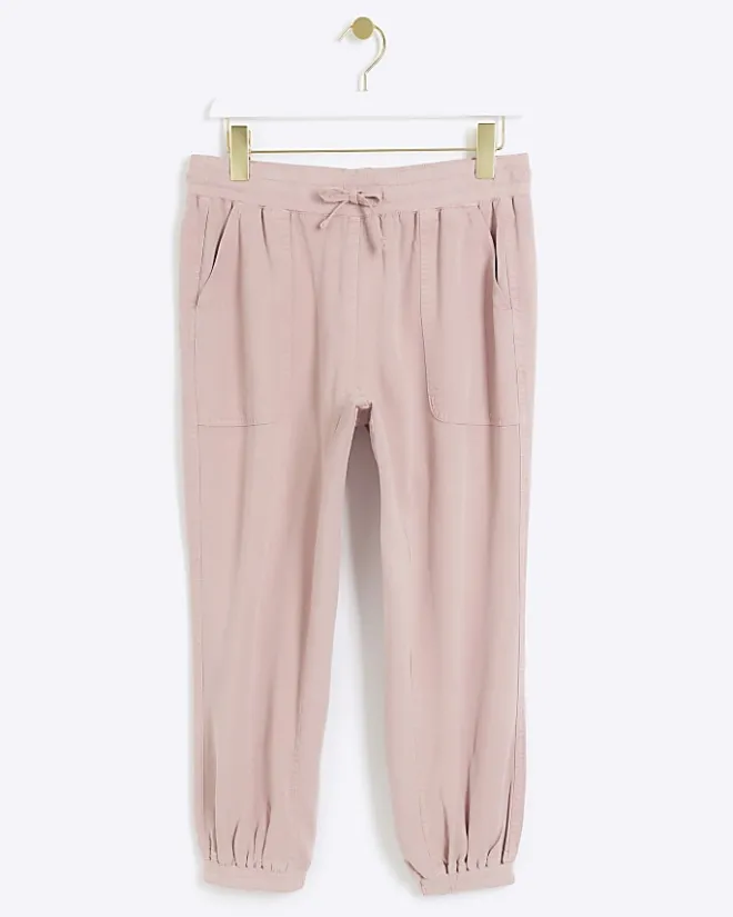 River Island Petite lyocell cuffed joggers Pink Clearance