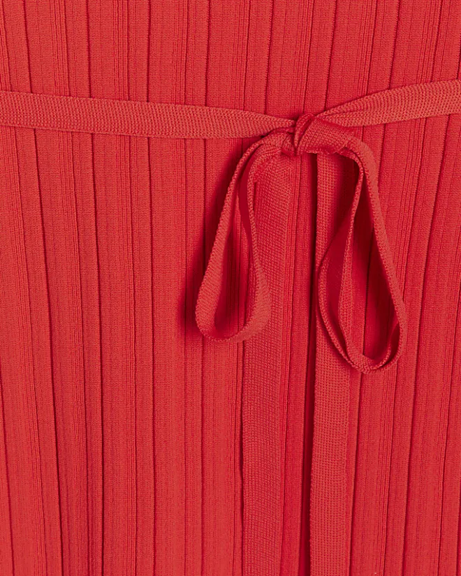 River Island Petite knit rib jumper maxi dress Red Fashion