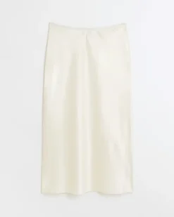 River Island Petite stone satin maxi skirt Cream Best