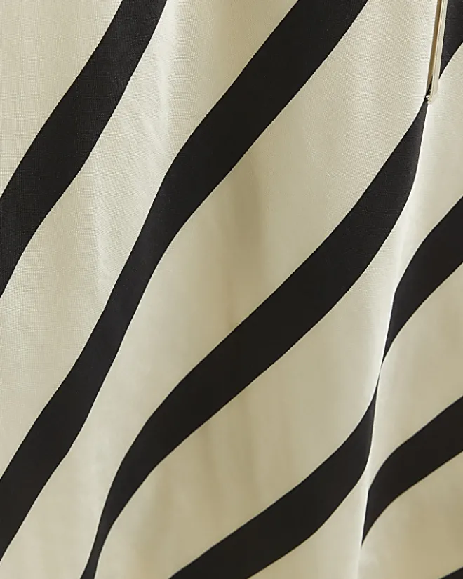 River Island Petite satin stripe slip midi dress White Fashion