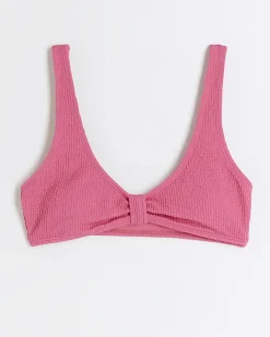 River Island knot cami bikini top Pink Clearance