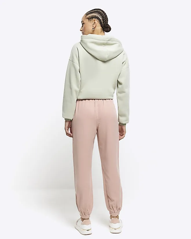 River Island lyocell cuffed joggers Pink Sale