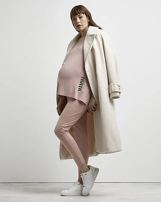 River Island oversized maternity t-shirt Pink Hot