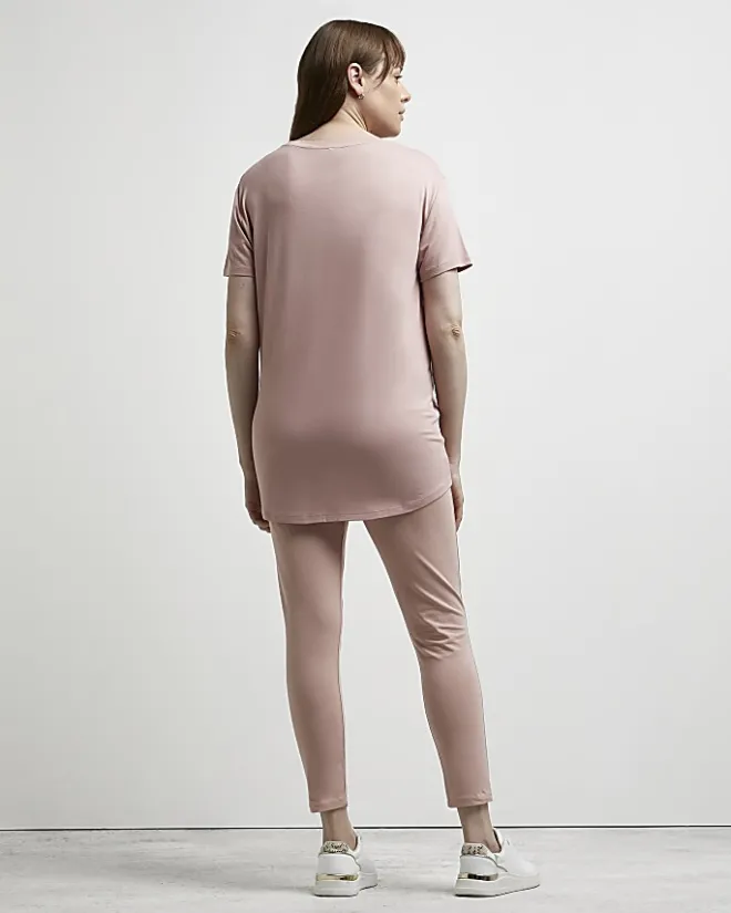 River Island oversized maternity t-shirt Pink Hot