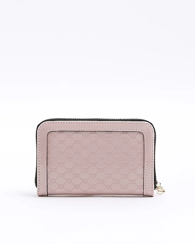 River Island patent embossed purse Pink Clearance