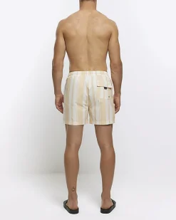 River Island regular fit stripe swim shorts Pink New
