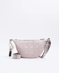 River Island soft quilted cross body bag Pink Fashion