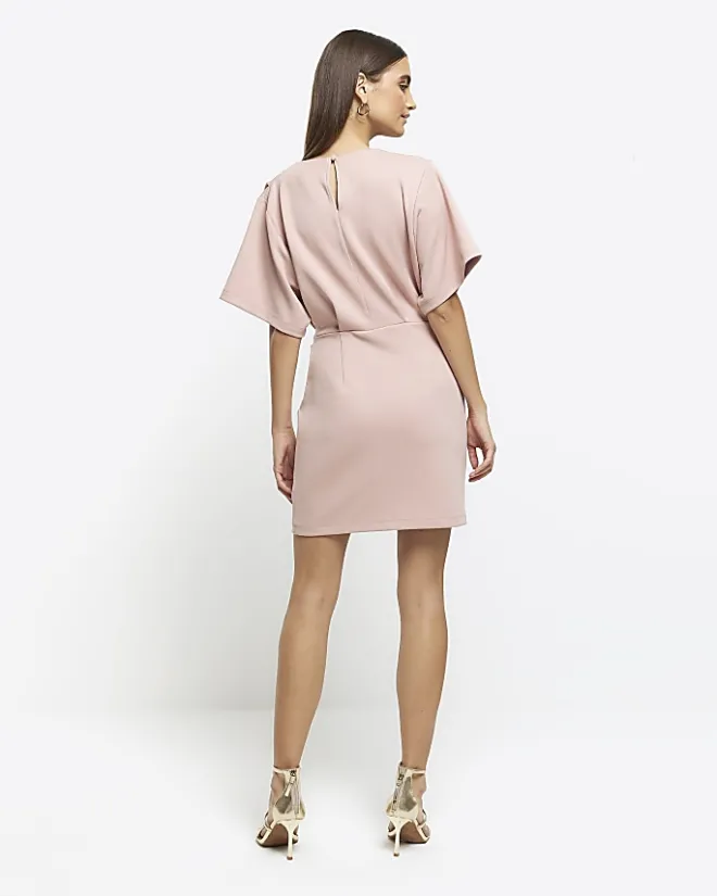 River Island wrap buckle t-shirt mini dress Pink Best