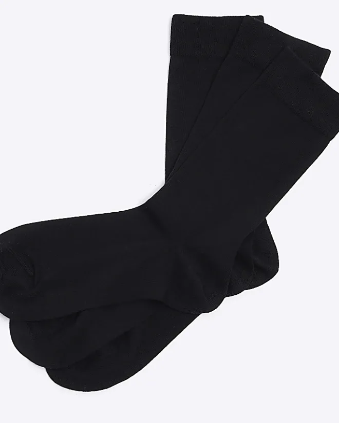 River Island 3PK bamboo ankle socks Black Sale