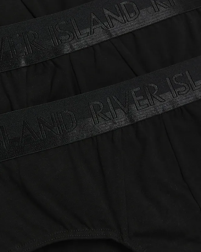 River Island 4PK cotton stretch briefs Black Hot