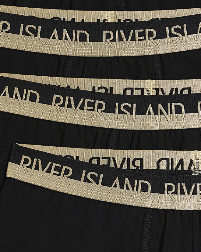 River Island 4PK cotton stretch trunks Black Best