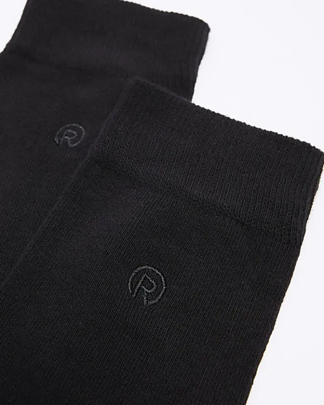River Island 5PK embroidered ankle socks Black Discount
