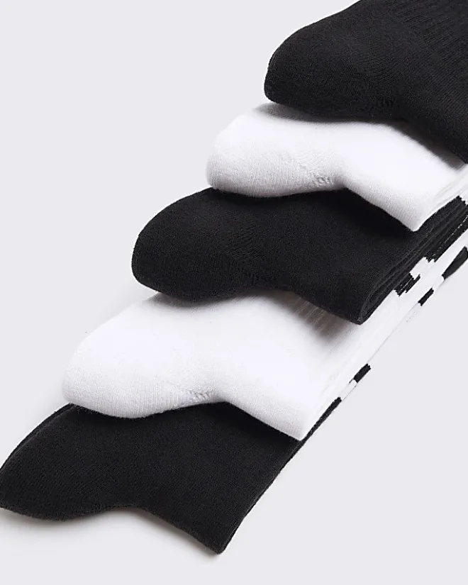 River Island 5PK stripe tube socks Black Clearance
