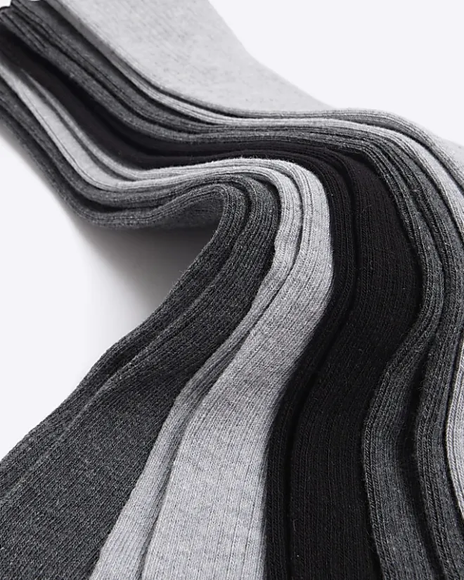 River Island 5PK ribbed ankle socks Grey Fashion