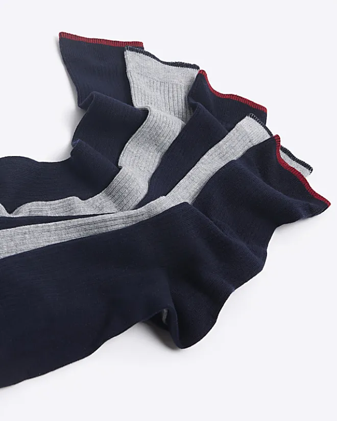 River Island 5PK ribbed ankle socks Grey Outlet