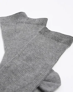 River Island 5PK ribbed ankle socks Grey Sale