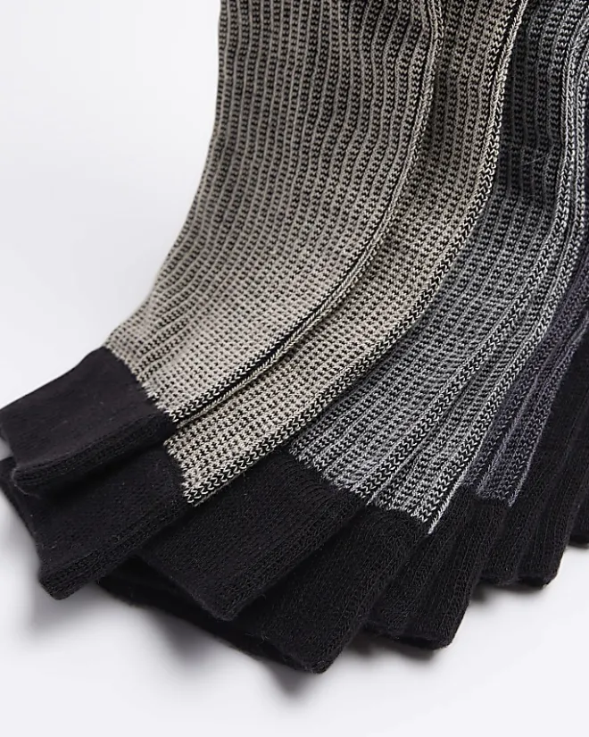 River Island 5PK textured smart socks Grey Hot