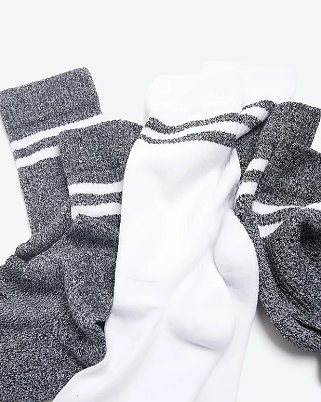 River Island 3PK tube socks Grey Sale