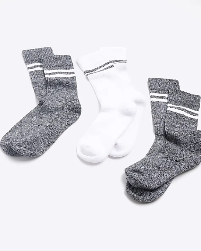 River Island 3PK tube socks Grey Sale
