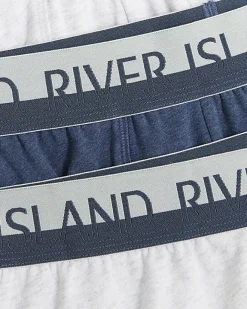 River Island 4PK Cotton Stretch RI trunks Navy Sale