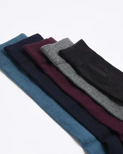 River Island 5PK embroidered ankle socks Purple Fashion