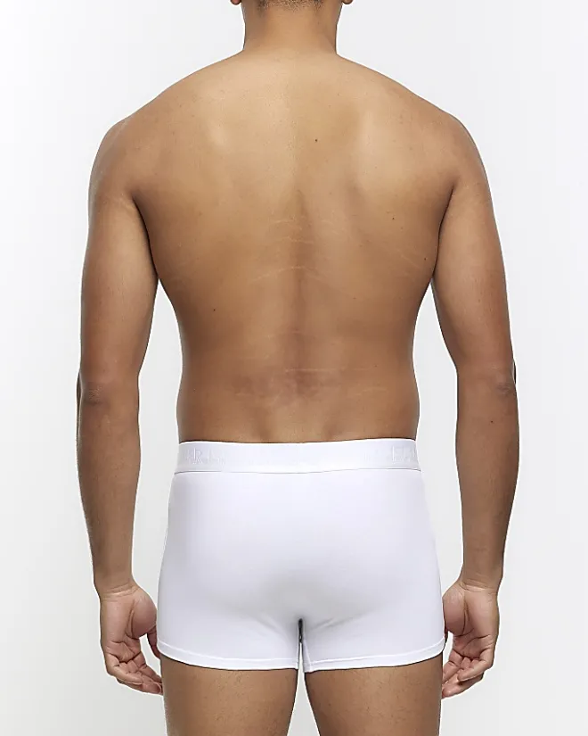 River Island 4PK cotton stretch trunks White Outlet