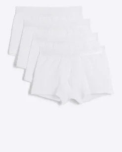 River Island 4PK cotton stretch trunks White Outlet