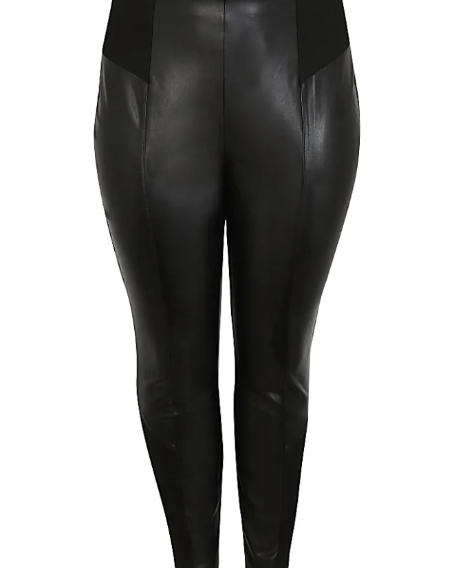 River Island Plus faux leather leggings Black Online