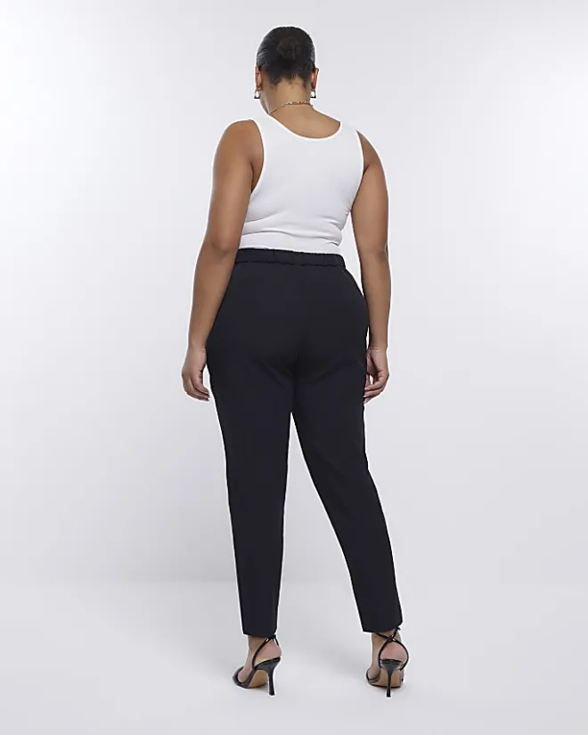 River Island Plus high waisted cigarette trousers Black Sale